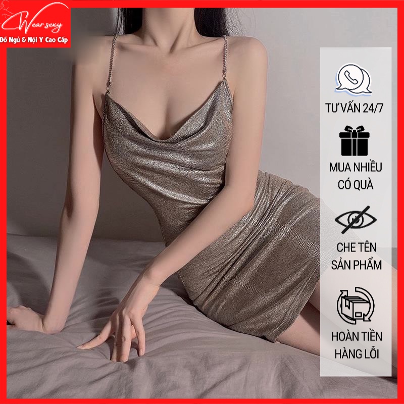 Váy Nhũ Bạc Body Bó Sát Gợi Cảm Nóng Bỏng 1223 [CWEAR.SEXY]