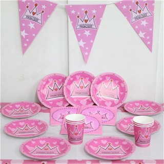 Set đồ trang trí sinh nhật bé gái(56 món)