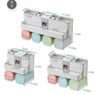 Bộ nhả kem đánh răng lúa mạch kèm 2 cốc, 3 cốc và 4 cốc