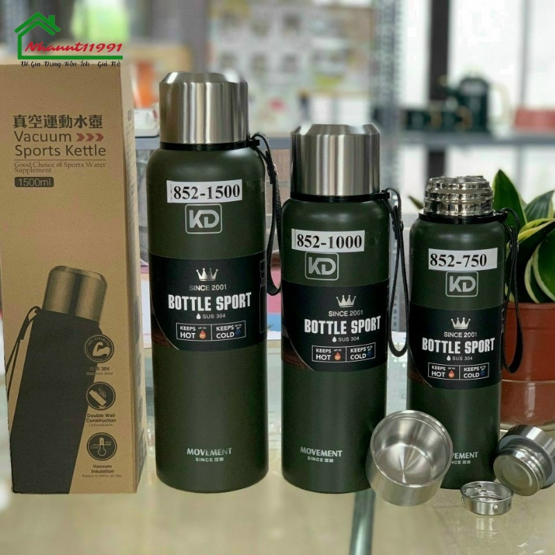 Bình Giữ Nhiệt Nóng Lạnh Inox 304, Phích Giữ Nhiệt Hàng Cao Cấp Nắp Tách Thành Cốc Tiện Dụng