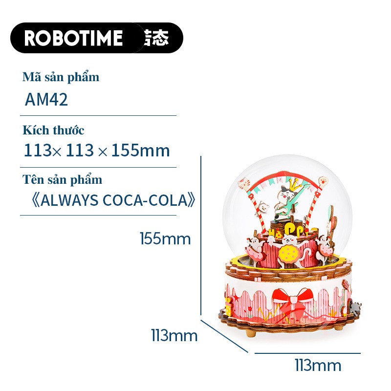 [BẢN QUỐC TẾ TIẾNG ANH] Mô hình Hộp âm nhạc - Đồ chơi lắp ráp bằng gỗ 3D - Robotime