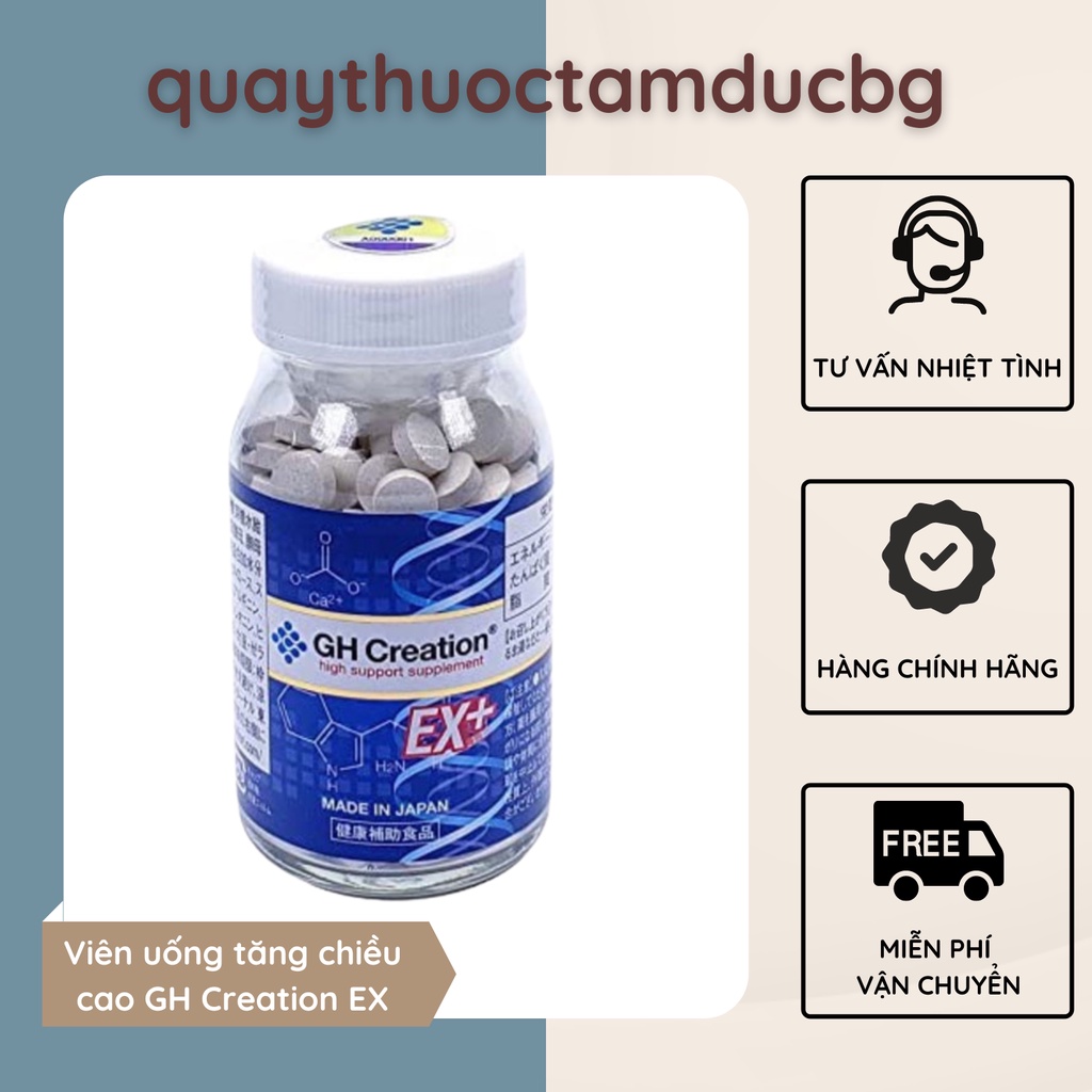 Viên Uống Hỗ Trợ Tăng Chiều Cao Gh Creation Ex Bổ Sung Canxi Giúp Xương Chắc Khỏe Chính Hãng Nhật Bản Lọ 270 Viên