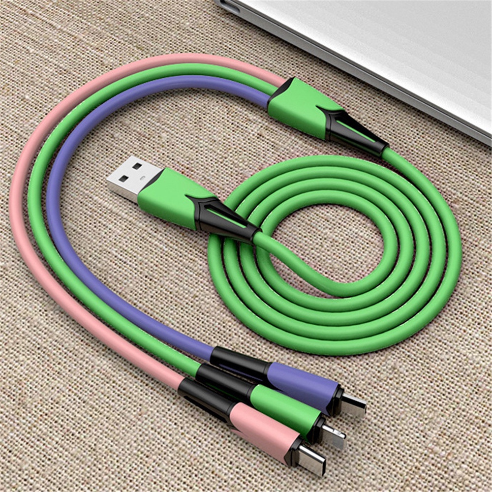AUGUSTINA Durable Phone Charging 3 In 1 Fast Charging Wire Fast Charging Cable For iPhone12 XS X XR Portable USB To Type-C/Micro Male to Male IOS Plug 3A Type-c Cables