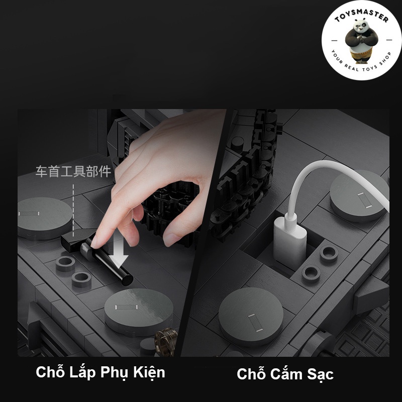 Đồ Chơi Lắp Ráp Xếp Hình Xe Tăng Điều Khiển Từ Xa Mô Hình Tiger Tank ModelC61071 Với 925 Mảnh Ghép