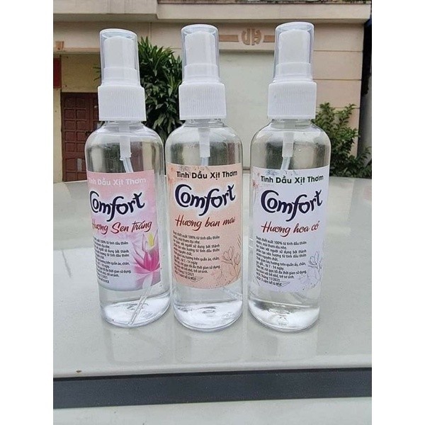 SP000628 Combo 3 chai Tinh dầu xịt thơm quần áo Comfort 100ml, Giải quyết dứt điểm mùi mồ hôi, ẩm mốc