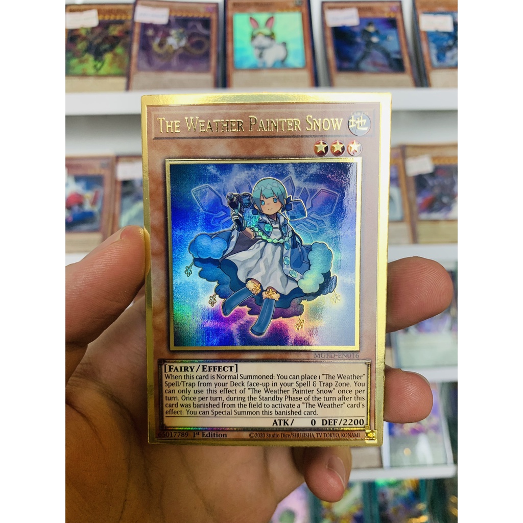 Thẻ Bài Lẻ YugiOh! Mã MGED-EN016 - The Weather Painter Snow - Premium Gold Rare - 1st Edition