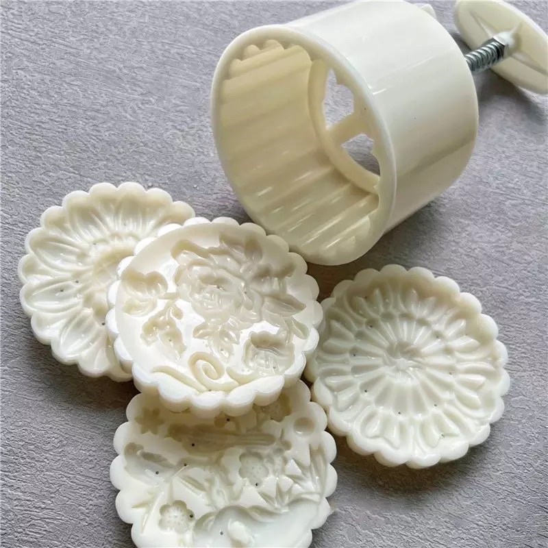 Khuôn trung thu lò xo 4 mặt chim và hoa 150g/200g