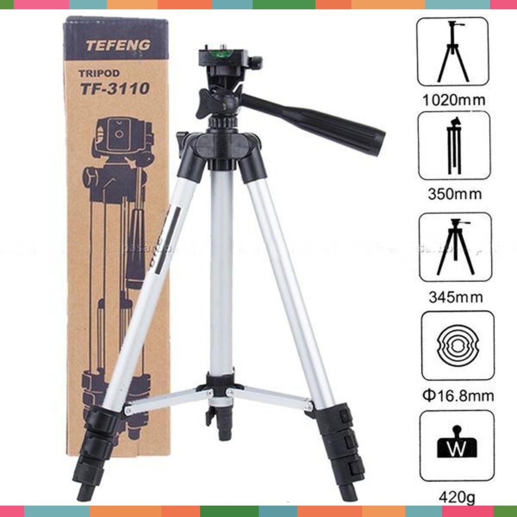 KM - Bộ 1 Tripod TF-3110 kèm 1 Kẹp điện thoại và 1 Remote (Tặng Giá Đỡ Bạch Tuộc Đa Năng)