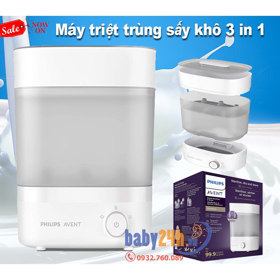 Máy tiệt trùng và sấy khô Philips Avent 3in1 SCF293/00 bảo hành 2 năm chính hãng