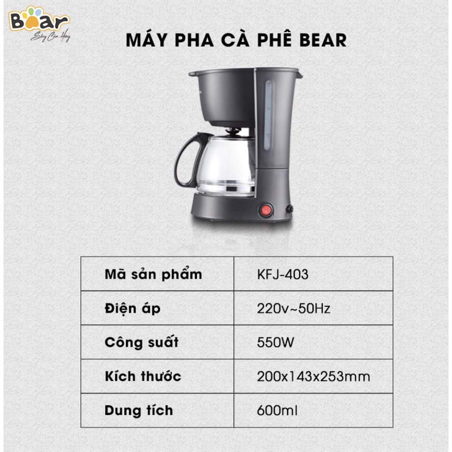 Máy pha cà phê mini Bear tích hợp công nghệ kiểm soát giữ trọn hương vị CF-B06V2