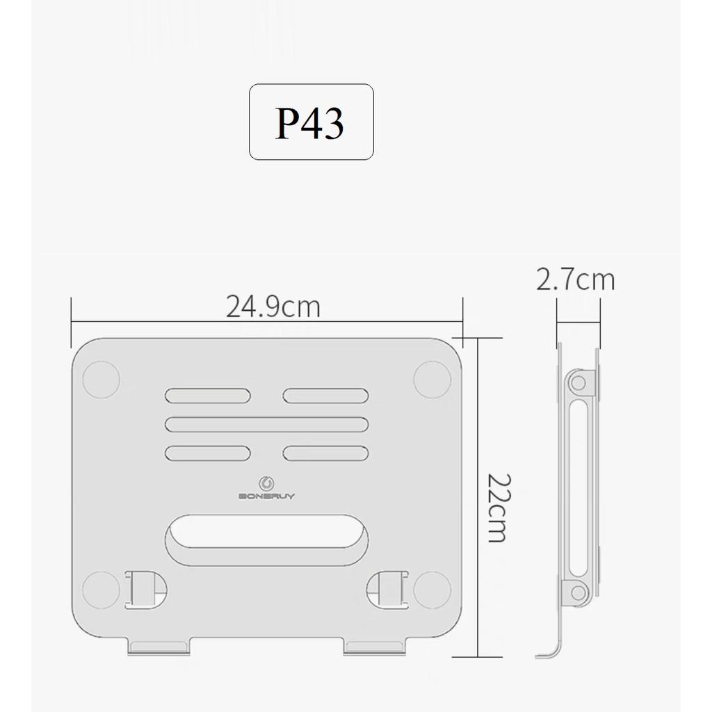 Đế kê laptop macbook máy tính bảng ipad hợp kim nhôm chống mỏi vai gáy P43