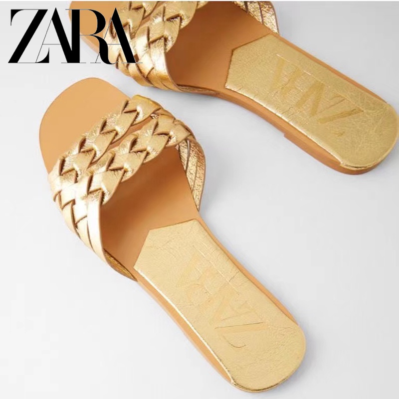 Zara Dép Đế Bệt Mũi Vuông Thời Trang Mùa Hè Dành Cho Nữ