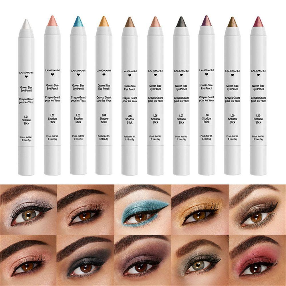 Phấn Mắt Dạng Bút Lâu Trôi Không Thấm Nước Kèm Đồ Chuốt 10 Màu Tùy Chọn