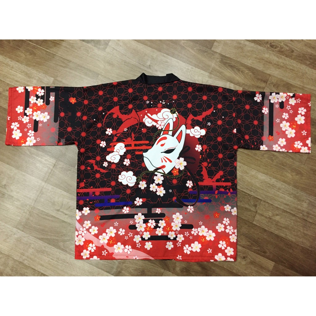 (CÓ SẴN chuẩn form HAORI) Áo khoác kimono haori cáo thần hoa anh đào | BigBuy360 - bigbuy360.vn
