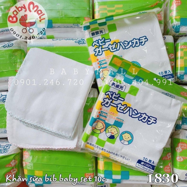 Khăn sữa Chuchu Pip Set 10c (bịch xanh lá)