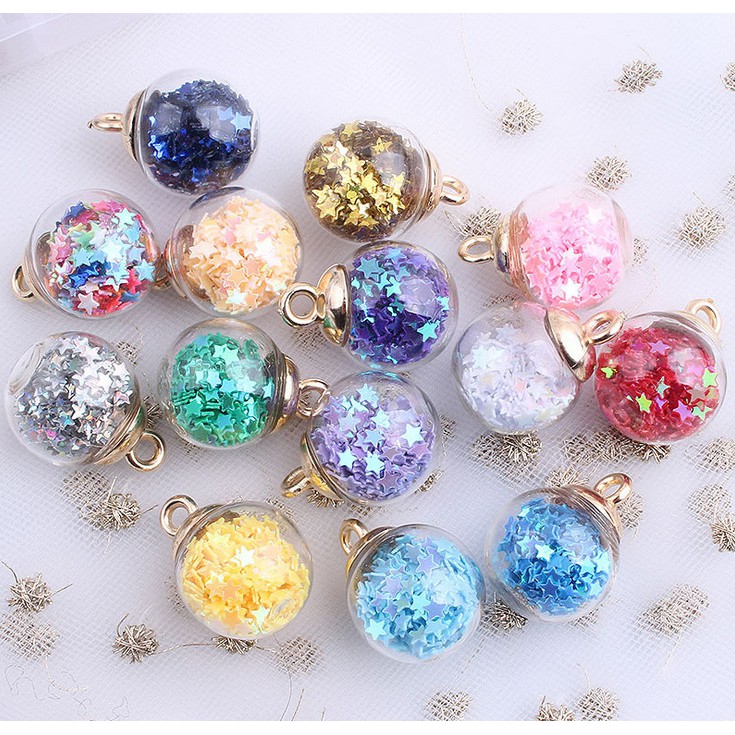 Set 10 lọ thủy tinh Mini 16mm dùng làm đồ trang sức thủ công