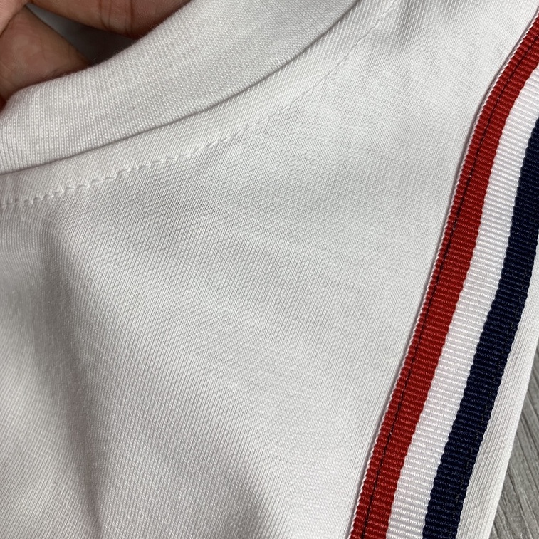 Áo Phông Nam . Áo Thun Thome Browne Cổ Tròn Phối Sọc Dọc Vải Cotton Thấm Hút Mồ Hôi DT Fashion MenWear
