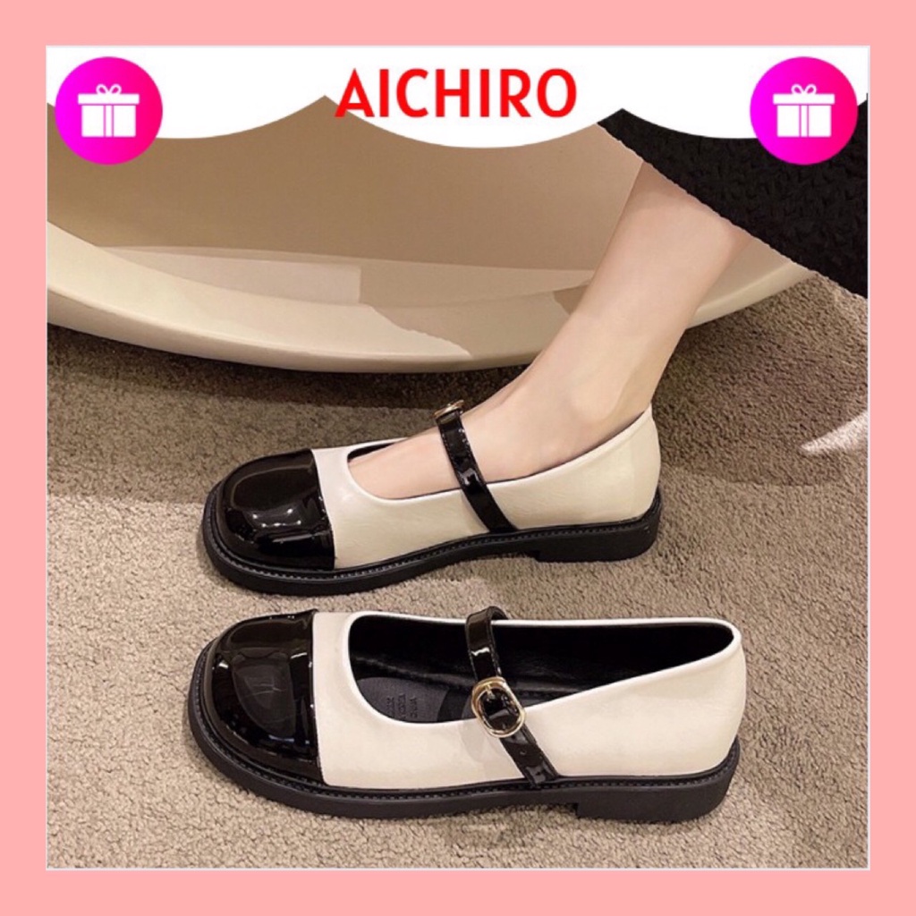 Giày đốc nữ tiểu thư phối màu phong cách Hàn Quốc cực xinh