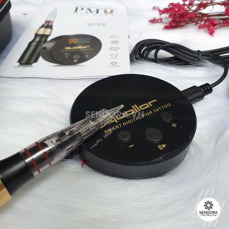Máy phun xăm kỹ thuật số mini kim lò xo PMU-03, Máy phun môi kỹ thuật số Sendora