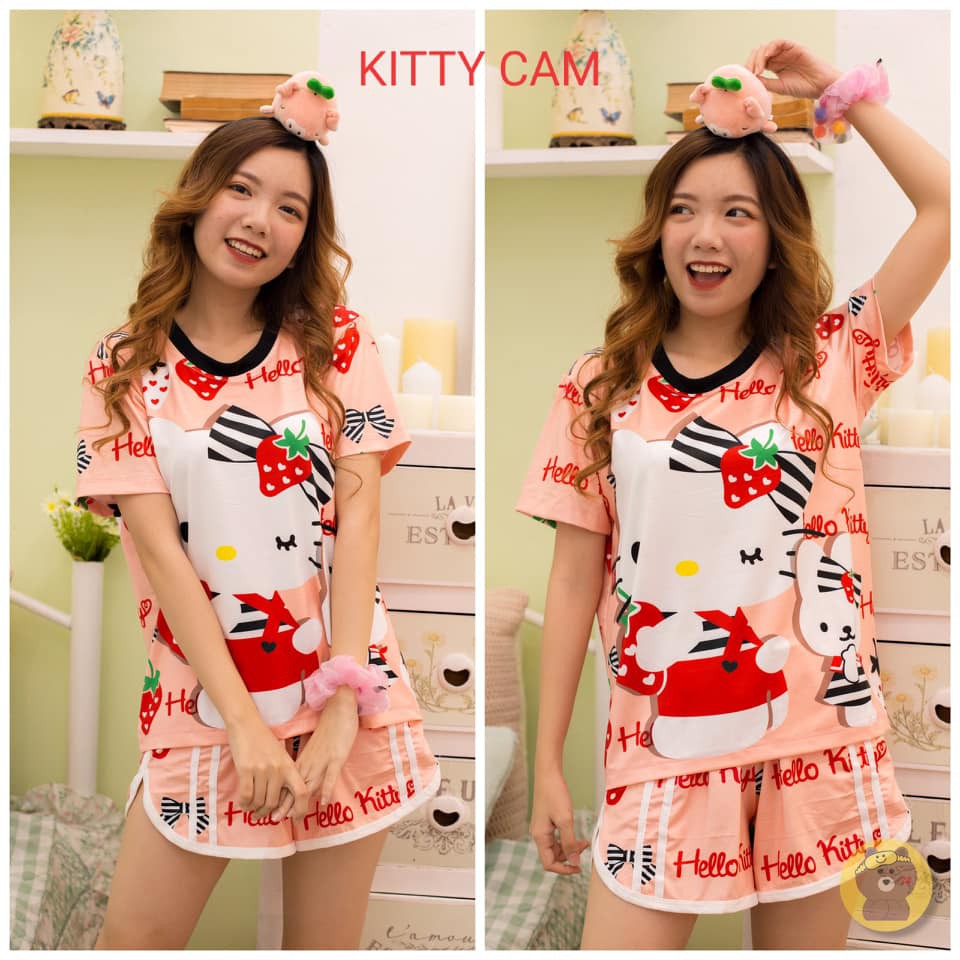 Set trang phục pijama đồ bộ đùi 3D thun lạnh thái freesize cao cấp | BigBuy360 - bigbuy360.vn