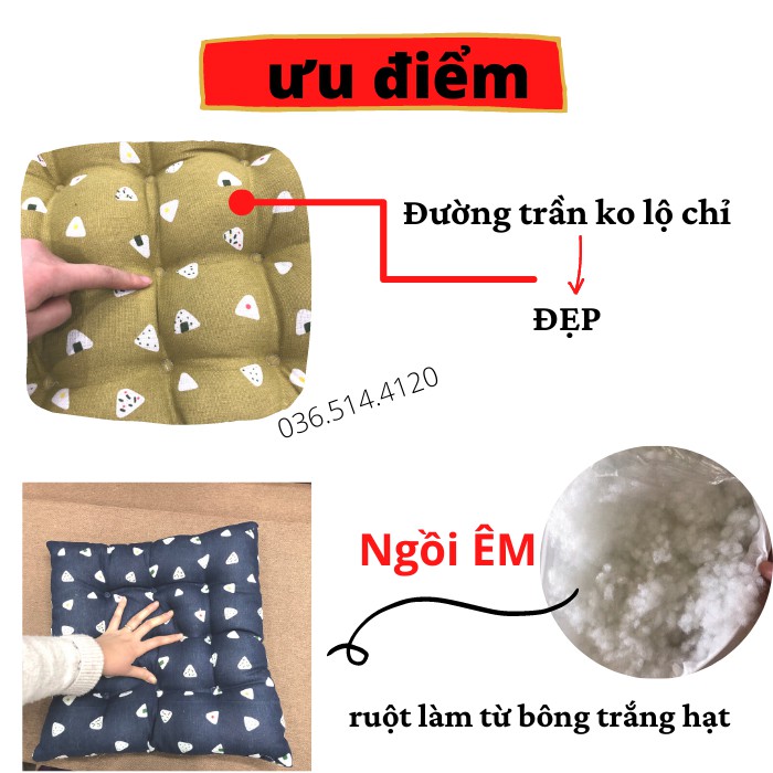 Đệm ngồi bệt vuông 40x40cm Đệm ngồi tròn decor bàn trà nhật quán trà chanh trà sữa decor Đệm tựa sofa