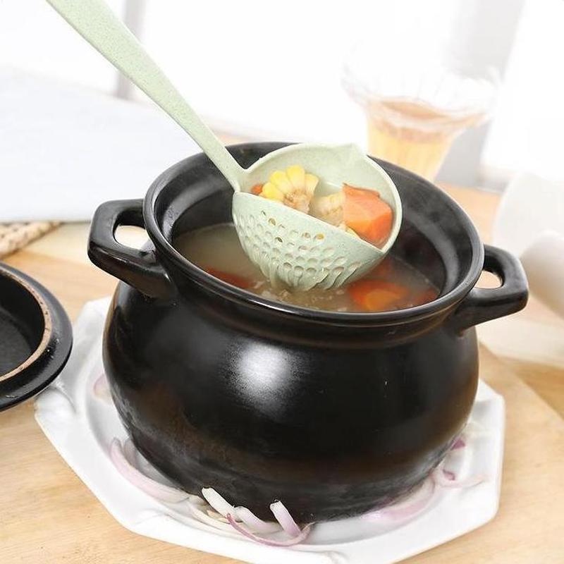 Bộ Muỗng/Rá Lọc Cán Dài 2 Trong 1 Đa Năng Tiện Dụng Cho Nhà Bếp