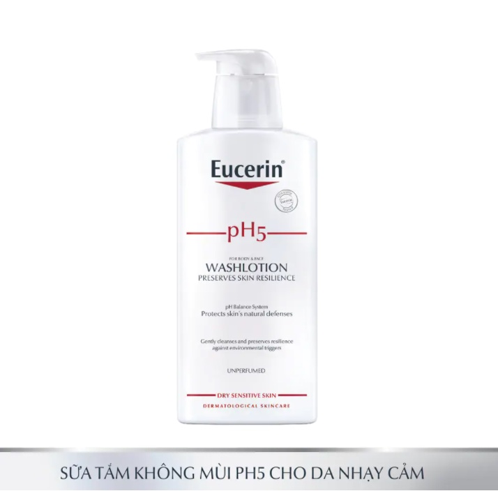 Sữa Tắm Không Mùi Eucerin Sensitive Skin pH5 Washlotion (Perfume-free) 400ml Cho Da Cơ Thể Nhạy Cảm- Dr Thêm