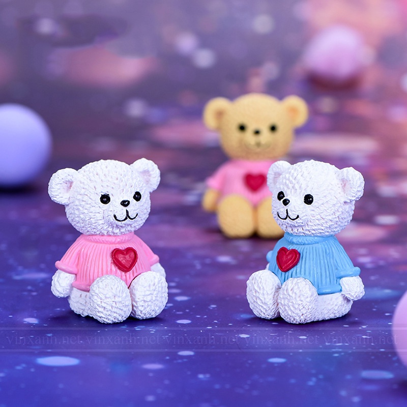 Mô hình gấu teddy dễ thương làm móc khóa, DIY, trang trí bàn học, chậu cây