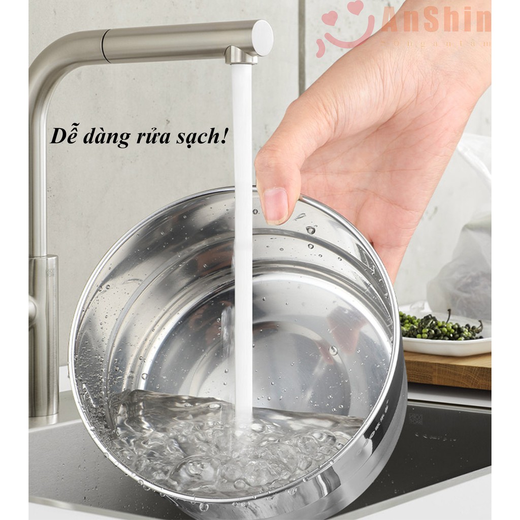 Bộ thau rổ Inox cao cấp có bàn nạo đa năng - có thể dùng đun trên bếp