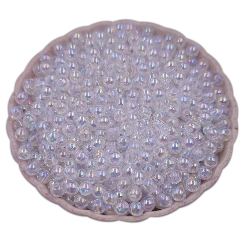 Bộ 40-200 Hạt Nhựa Acrylic Trong Suốt Kích Thước 40-200 Hạt Tròn Dùng Làm Trang Sức Thủ Công 4 6 8mm