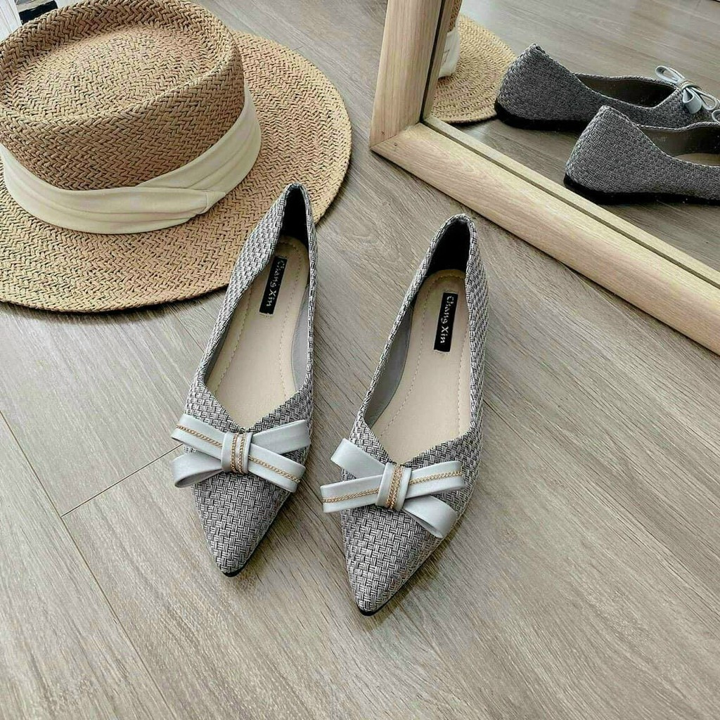 Giày bệt mũi nhọn chất vải dệt sợi to sang trọng - B298 | BigBuy360 - bigbuy360.vn