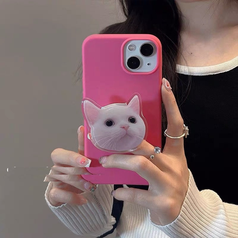 Ốp Điện Thoại Có Giá Đỡ Hình Mèo Cho Iphone 13 pro max 12 pro max 11 pro max xs max xr x 7 8 6 6s plus