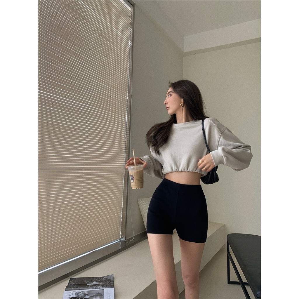 【Cocory vn】Quần Short Dệt Kim Lưng Cao Thiết Kế Đơn Giản Dễ Phối Đồ Cho Nữ | BigBuy360 - bigbuy360.vn