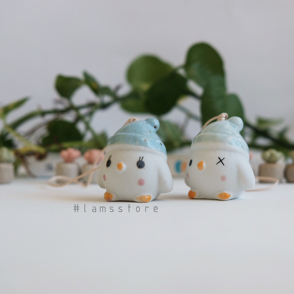 Chuông gió gốm sứ hình gà con xinh , Phong linh hình gà con