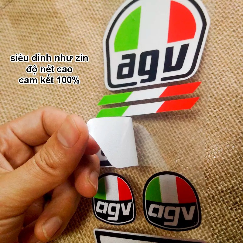 Bộ Tem agv Decal Nhiệt Phản Quang Chống nắng mưa như tem zin RS-032