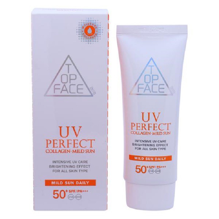 Kem chống nắng TOP FACE UV PERFECT Collagen - Mild Sun SPF+50/PA+++ Hàn Quốc 70ml