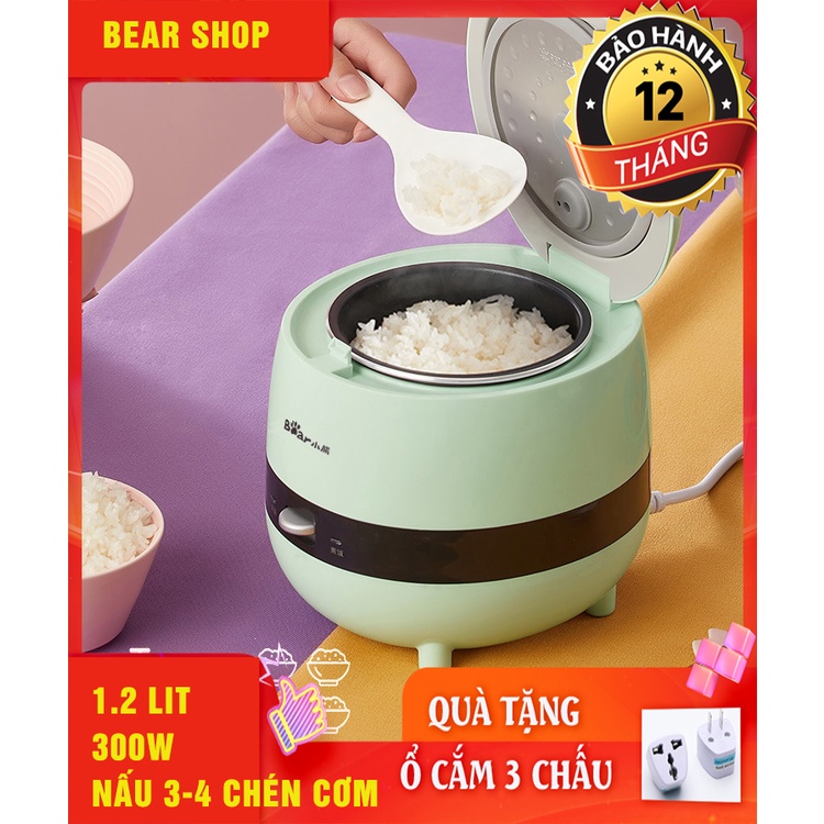 NỒI CƠM ĐIỆN ĐA NĂNG BEAR CÔNG NGHỆ HÀN QUỐC 1.2L (BẢO HÀNH 12 THÁNG, TẶNG Ổ 3 CHẤU)