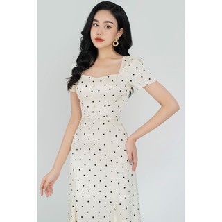 Váy chấm bi cổ đổ 2VA985TR Lep'