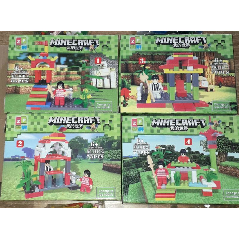 Lắp ráp 1 hộp LegoMineCraft 1810 có nhiều chi tiết bằng nhựa ABS