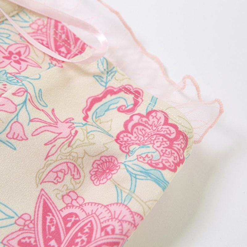 Áo Lửng Hai Dây Viền Ren Họa Tiết Hoa Gợi Cảm Cho Nữ