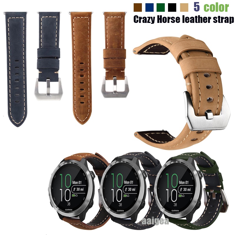 Dây Đeo Bằng Da Ngựa Cho Đồng Hồ Thông Minh Garmin Forerunner 645 645M 245 245M / Venu Sq / Vivoactive 3
