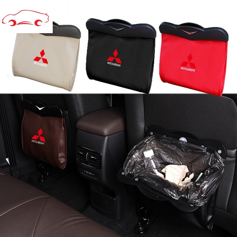 Túi Đựng Đồ Dùng Bằng Da Có Đèn LED Gắn Ghế Sau Xe Hơi Mitsubishi Xpander Triton Lancer Evo Asx Mirage Outlander Grandis Pajero Attrage Airtrek L200