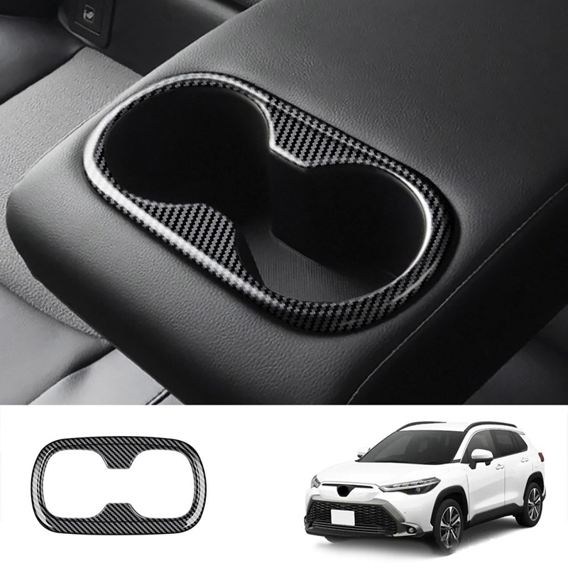 Khung Viền Trang Trí Khay Đựng Cốc Nước Phía Sau Ghế Ngồi Xe Hơi Toyota Corolla Cross 2021 2022 RHD
