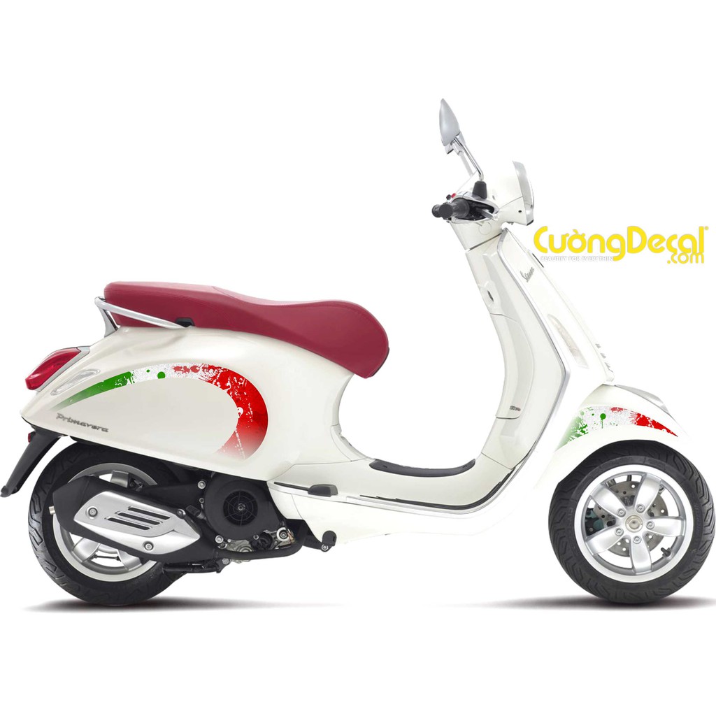 Decal tem xe Vespa Sprint - Primavera cờ Ý V3