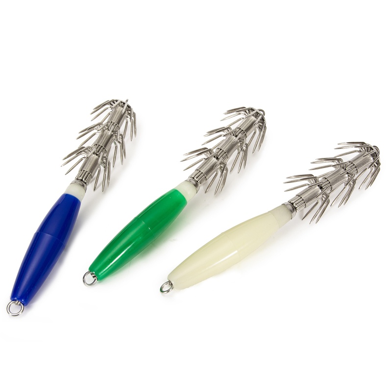 Mồi Câu Cá Hình Mực Bằng Thép Không Gỉ Cứng 15.5cm 3 Màu Tùy Chọn