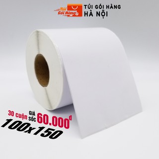 Giấy in nhiệt 100x150mm dạng cuộn 350 tem - 1 thùng 30 tệp - có sẵn lớp dán in đơn shopee tiện lợi