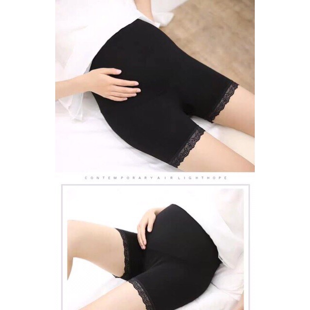 Quần mặc trong váy CẠP CHÉO dành cho bà bầu cotton 100%_freesize dưới 75kg