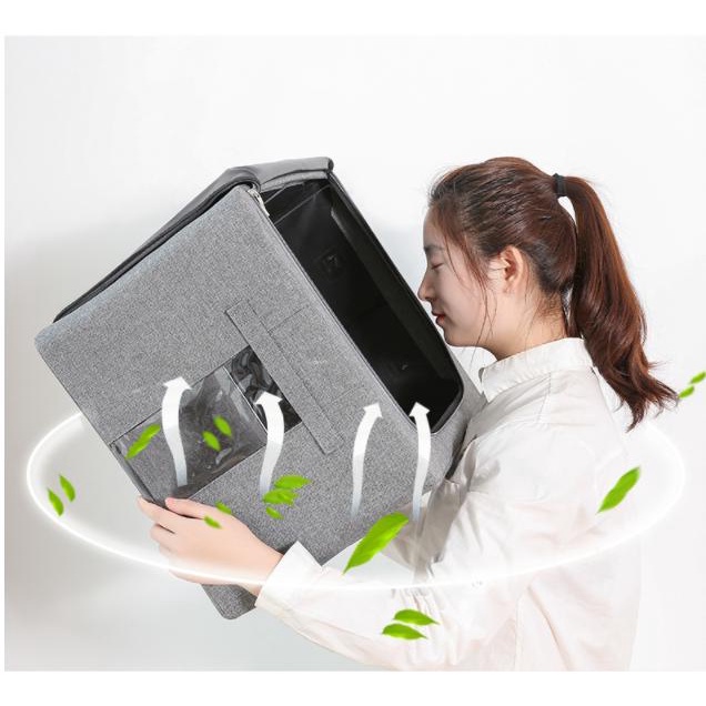 Hộp đựng quần áo túi đựng quần áo khung thép 74L lit có thể gấp gọn xếp chồng