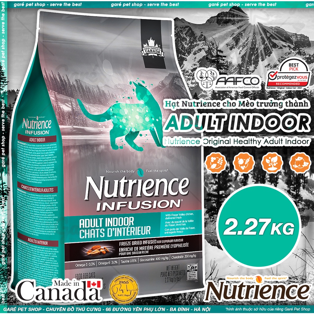2.27kg Hạt Nutrience mèo lớn Infusion cho Mèo trưởng thành trên 12 tháng tuổi nhập Canada