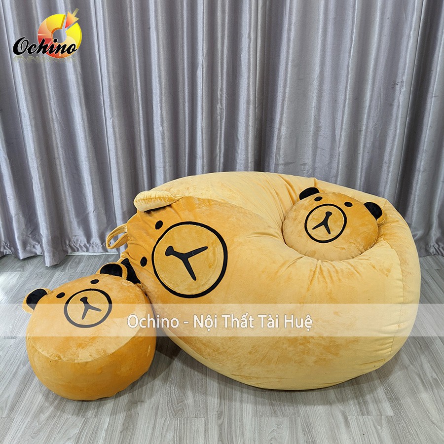 Ghế Lười Hạt Xốp Vải Nhung Hình Thú Ngộ Nghĩnh Gồm 3 món size To 90-120cm ( Đủ cả Lõi Xốp săn Hàng)